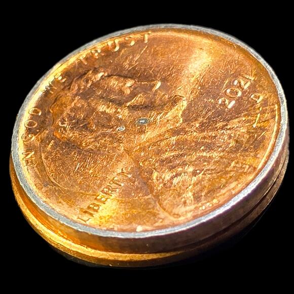 Wide Rim 2021D Lincoln Shirld Cent Penny Plating Error Rim Cud Doubled Die READ - Picture 2 of 10
